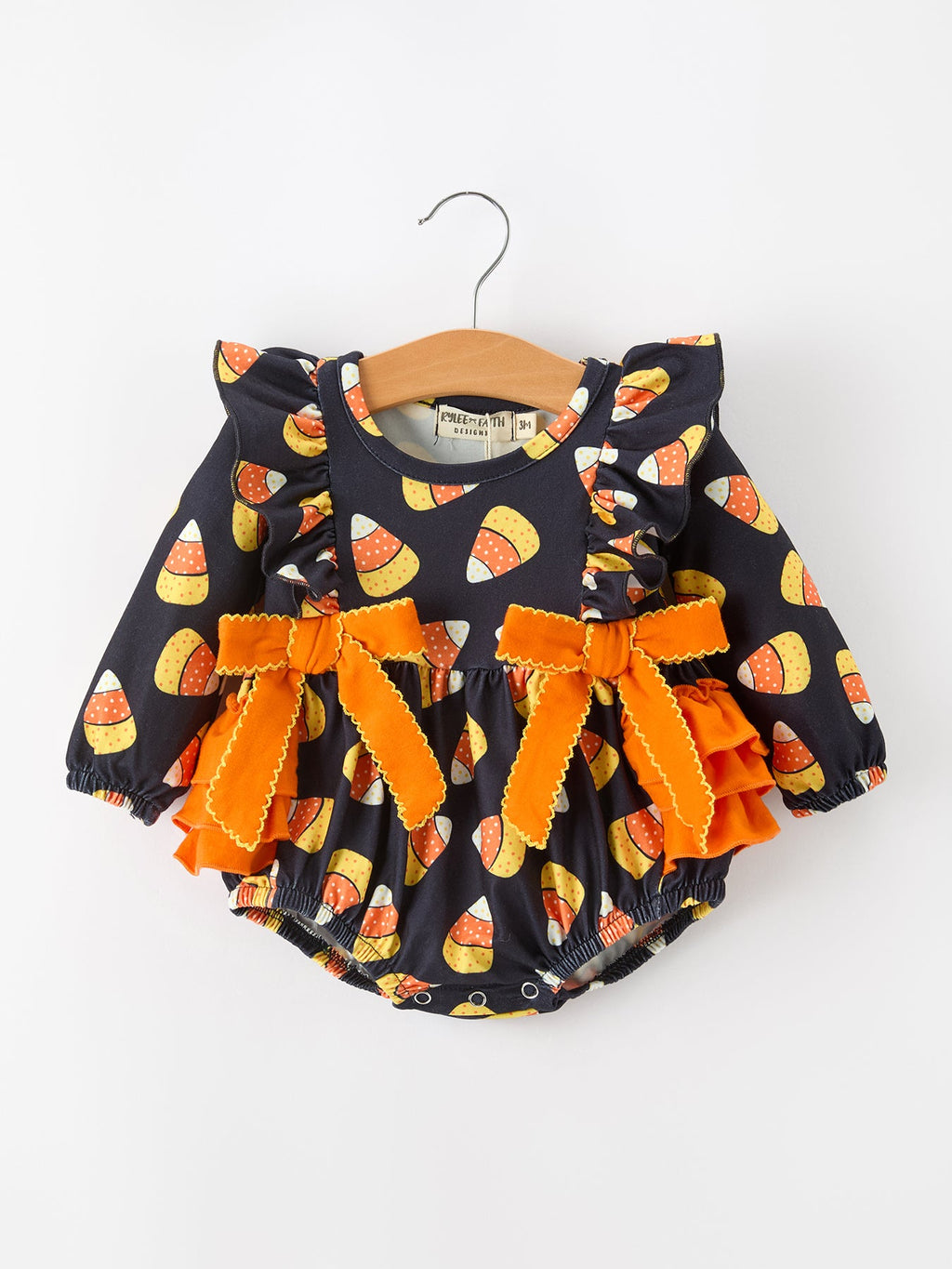 Halloween Candy Corn Baby Girl Bubble