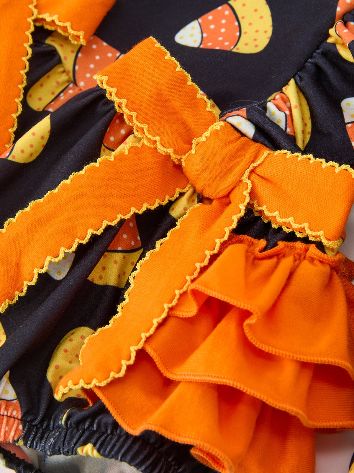 Halloween Candy Corn Baby Girl Bubble