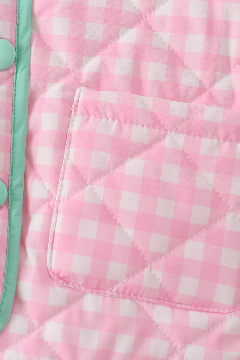 Pink gingham ruffle jacket
