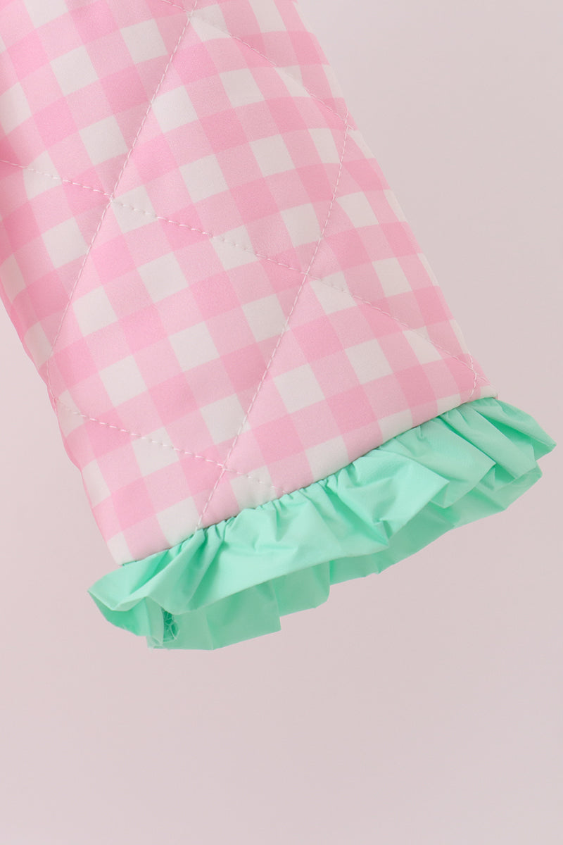 Pink gingham ruffle jacket
