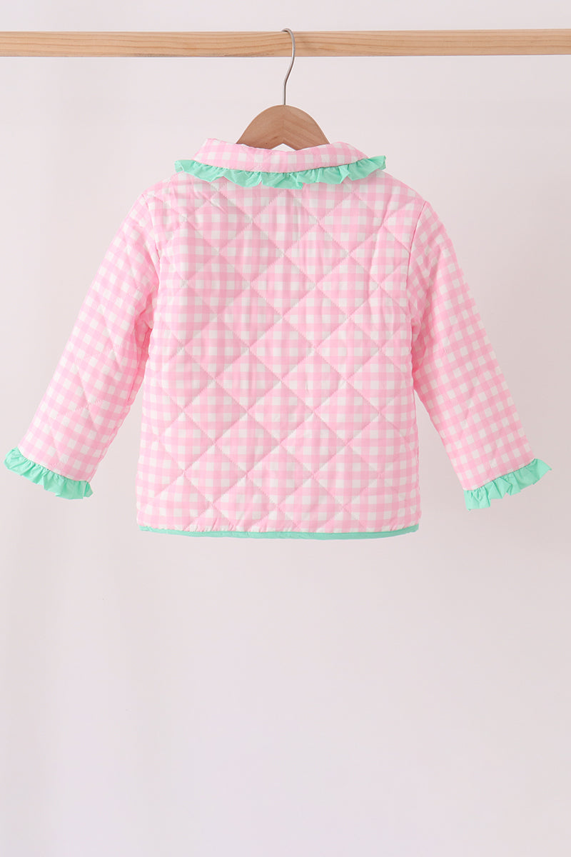 Pink gingham ruffle jacket