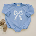Blue Toile Bow Sweatshirt or Bubble